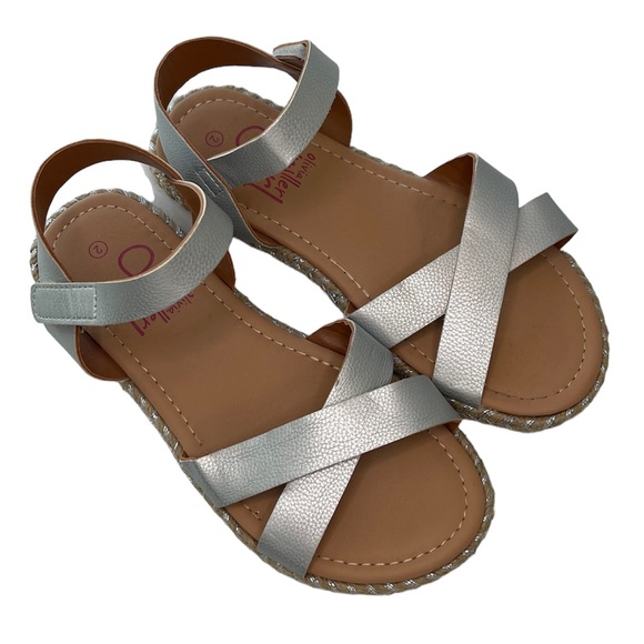 Olivia Miller Other - Olivia Miller Princess Endeavor Silver Espadrille Sandals Girls Size 2